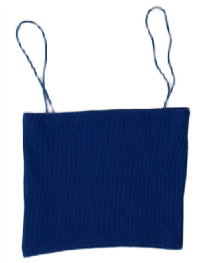 Zara Damen Bralette Cami Top Small Blaue Baumwolle
