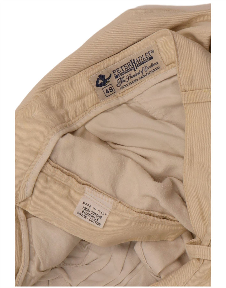 Peter Hadley Herren Pegged Chino Hose IT 48 Medium W32 L33 Beige Baumwolle