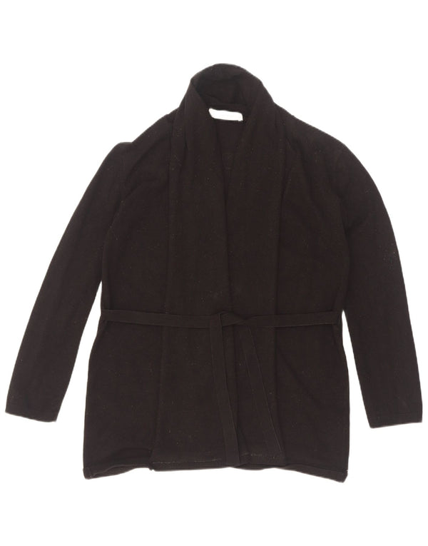 Zara Damen-Cardigan-Pullover UK 12 Mittelschwarze Viskose