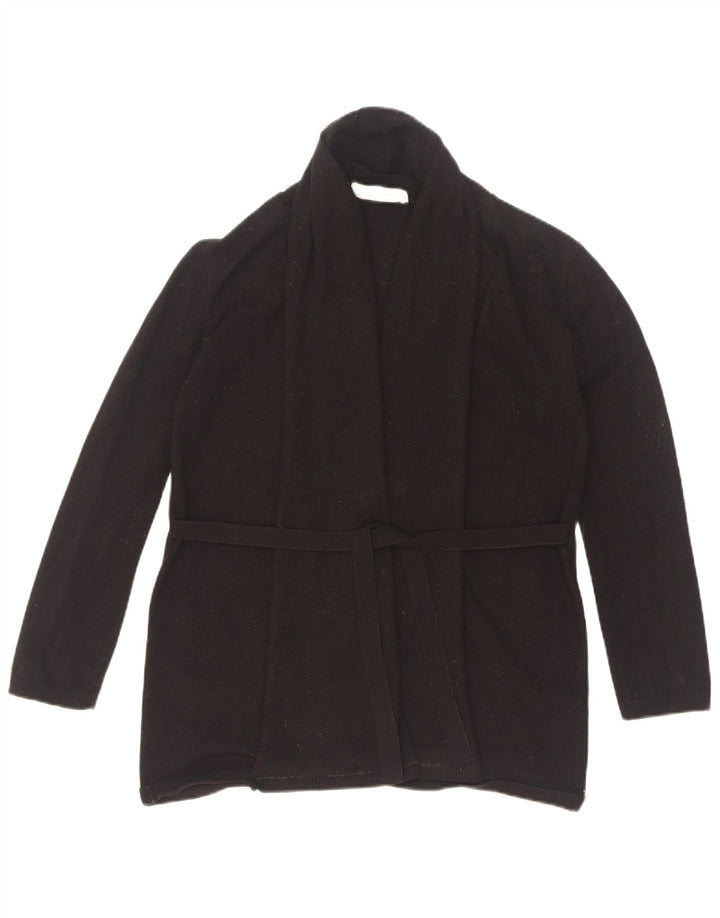 Zara Damen-Cardigan-Pullover UK 12 Mittelschwarze Viskose