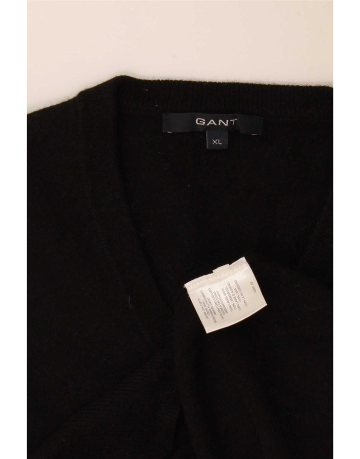 Gant Damen-Pullover mit V-Ausschnitt, UK 18, XL, schwarze Wolle