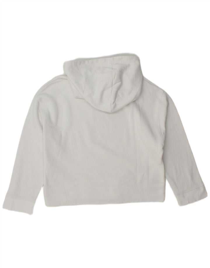 Zara Damen Übergroßer Kapuzenpullover UK 14 Mittelweiß