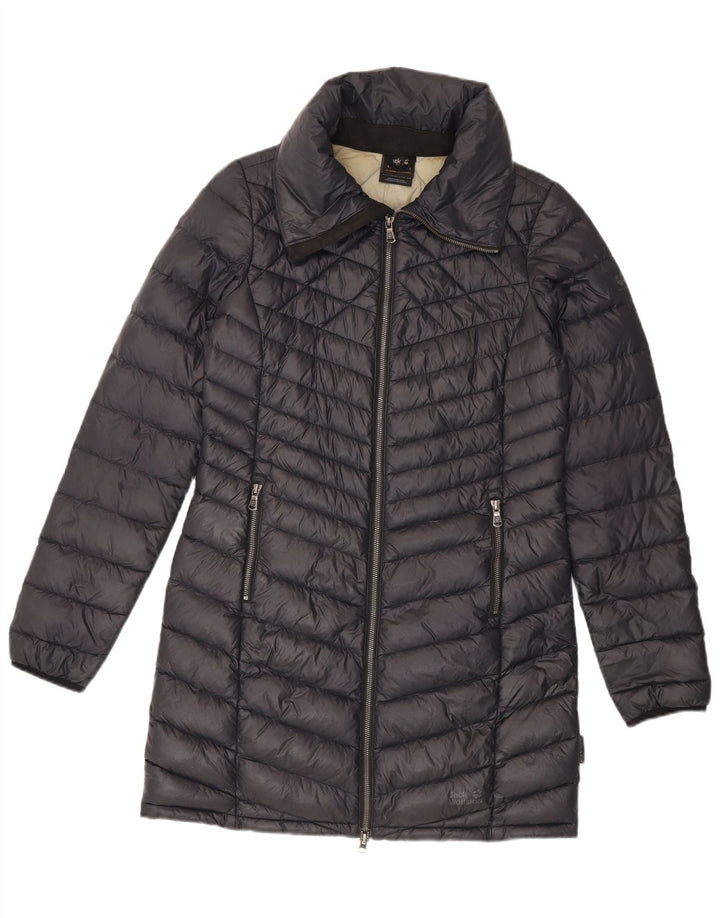 Jack Wolfskin Damen Wattierter Mantel UK 8/10 Small Grau Polyamid