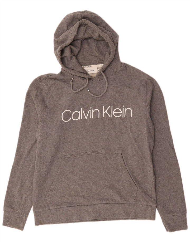 Calvin Klein Herren-Kapuzenpullover mit Grafik, mittelgraue Baumwolle