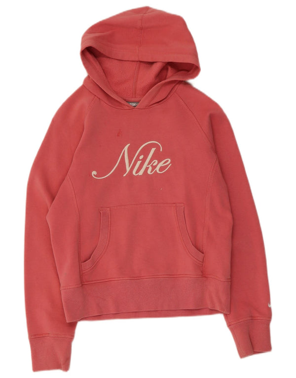Nike Mädchen-Kapuzenpullover mit Grafik, 12–13 Jahre, groß, rosa, Baumwolle