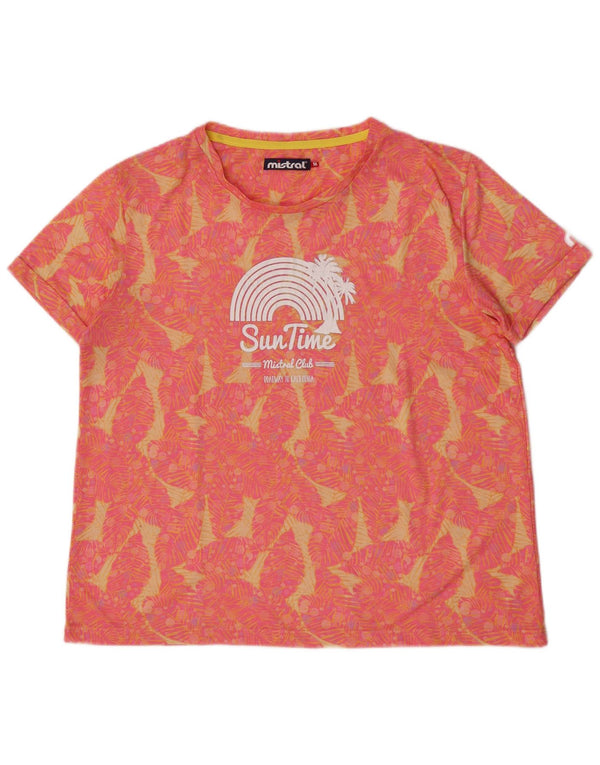 Mistral Grafik-T-Shirt-Oberteil für Damen, UK 14, Mittelrosa mit Blumenmuster