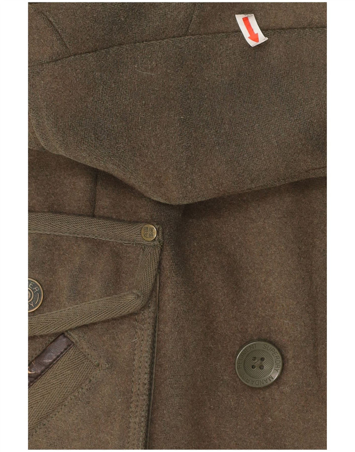 Superdry Damen Militärjacke UK 10 Small Khaki Wolle