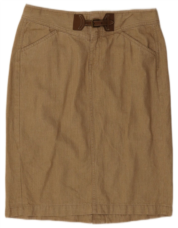 RALPH LAUREN Damen Bleistiftrock US 4 Small W30 Beige Baumwolle