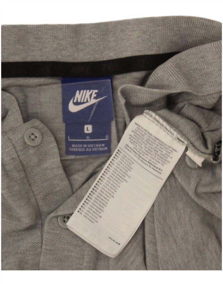 Nike Herren-Poloshirt, groß, grau gefleckte Baumwolle