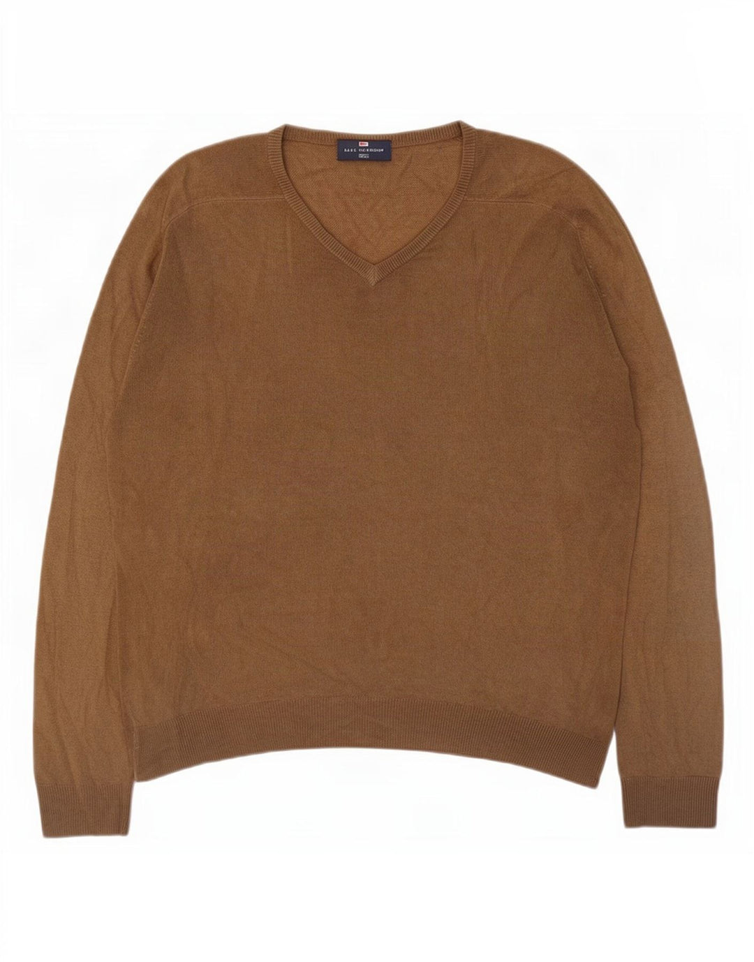 Marks & Spencer Herren Blue Harbor V-Ausschnitt Pullover Pullover Mittelbeige
