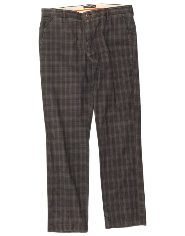 Dockers Gerade Chinohose für Herren, W36, L34, grau karierte Baumwolle