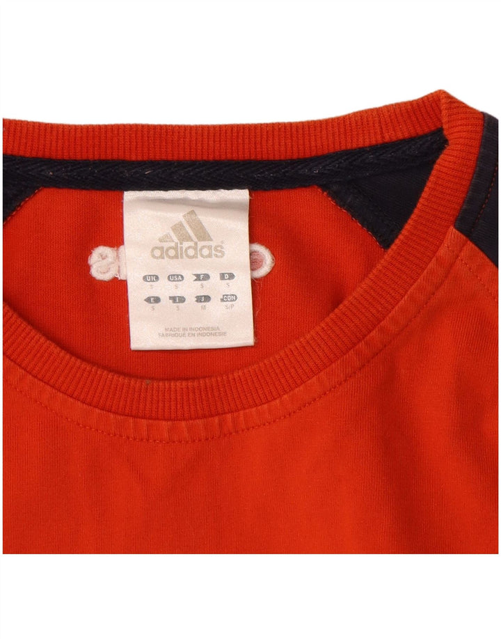 ADIDAS Herren Graphic Top Langarm Small Orange Colourblock Baumwolle
