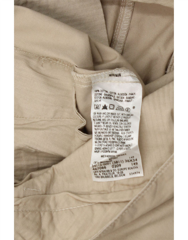 DOCKERS Herren Slim Fit Chinohose W36 L30 Beige Baumwolle