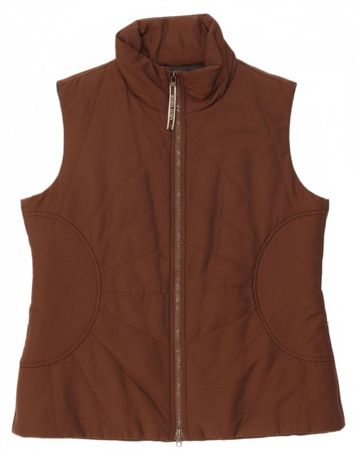 KRIZIA JEANS Womens Padded Gilet IT 46 Large Brown Polyester
