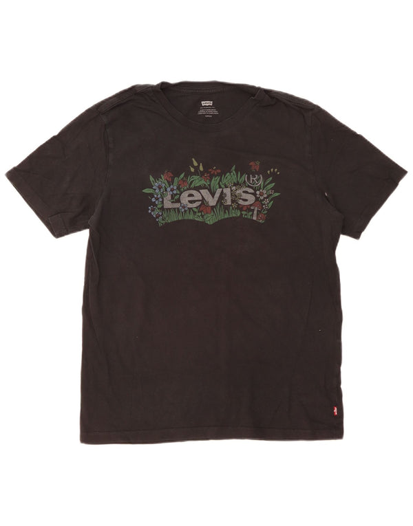 Levi's Herren-T-Shirt mit Grafik, Größe S, schwarze Baumwolle
