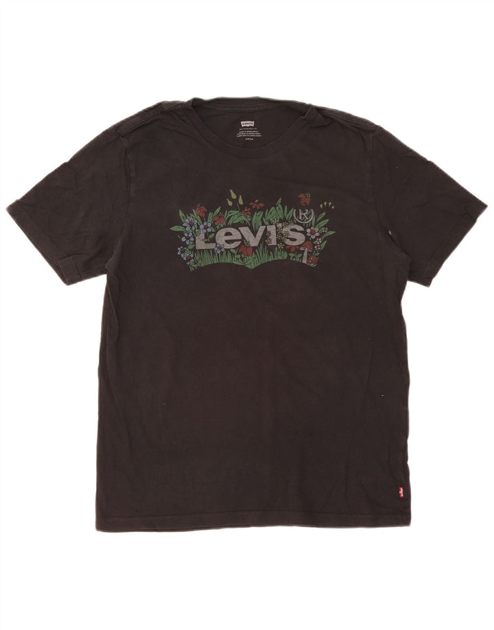Levi's Herren-T-Shirt mit Grafik, Größe S, schwarze Baumwolle