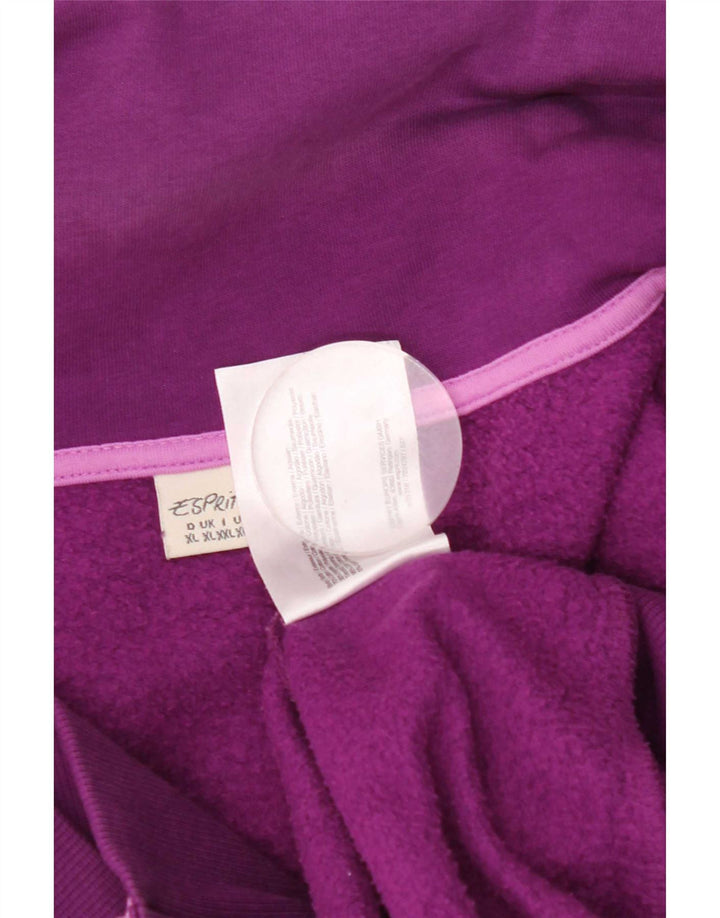 Esprit Damen-Trainingsanzug-Oberteiljacke UK 18 XL Lila Baumwolle