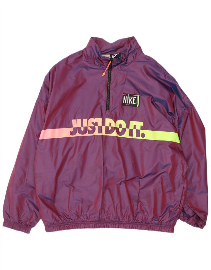 Nike Damen-Trainingsanzug-Oberteil mit übergroßer Grafik, UK 10, Größe S, Lila