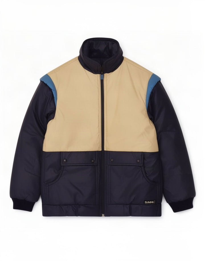 Vintage Herren Wattierte Jacke UK 36 Small Marineblau Colourblock Polyamid
