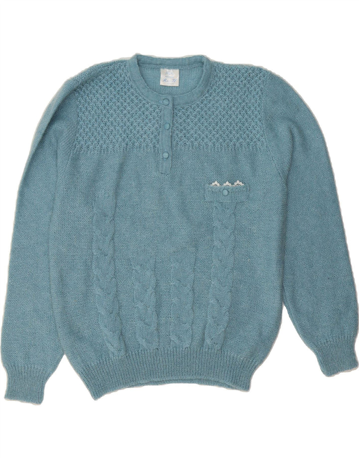 VINTAGE Womens Crew Neck Jumper Sweater IT 46 Large Blue Wool Vintage Vintage and Second-Hand Vintage from Messina Hembry 