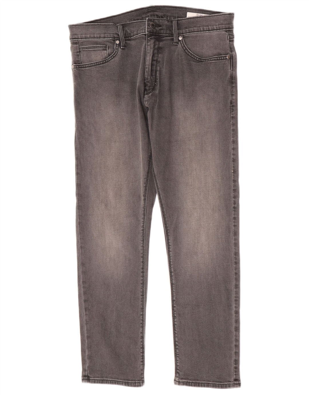 Marks & Spencer Slim-Jeans für Herren, W34, L29, graue Baumwolle