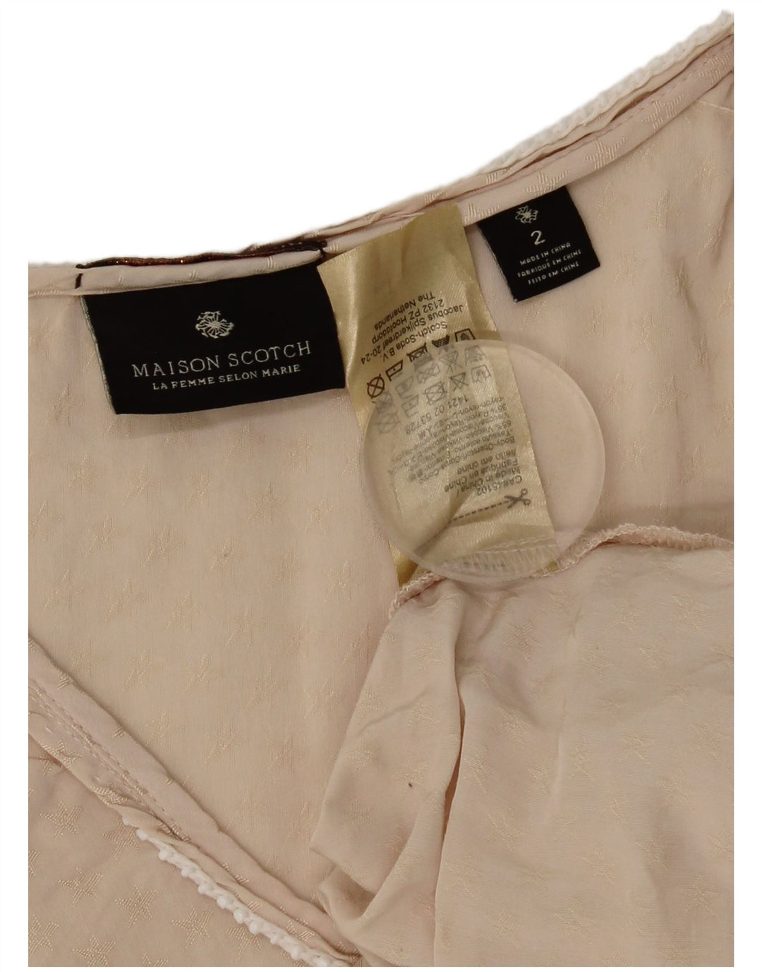 Maison Scotch Damen Übergroßes Weste-Top US 2 XS Beige Viskose