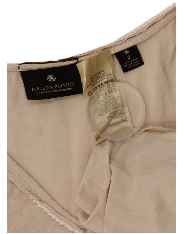 Maison Scotch Damen Übergroßes Weste-Top US 2 XS Beige Viskose