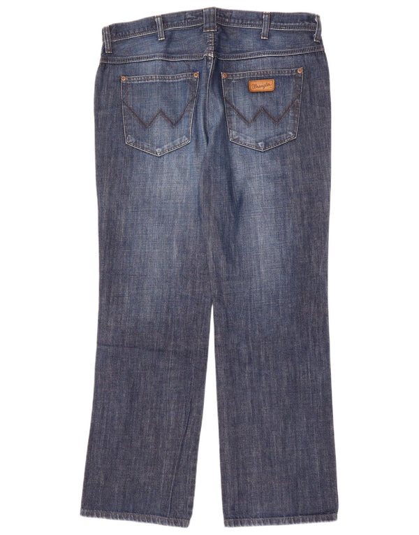 WRANGLER Mens Roxboro Straight Jeans W36 L32 Blue Cotton