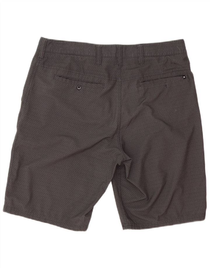 Hurley Herren Chinoshorts W33 Mittelgraues geometrisches Polyester