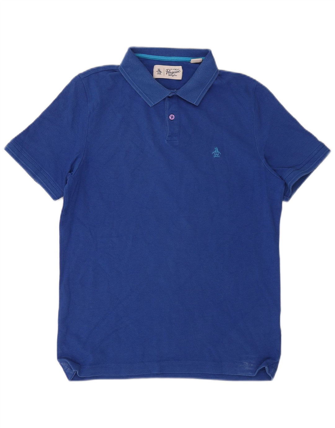 Penguin Herren-Poloshirt aus mittelblauer Baumwolle