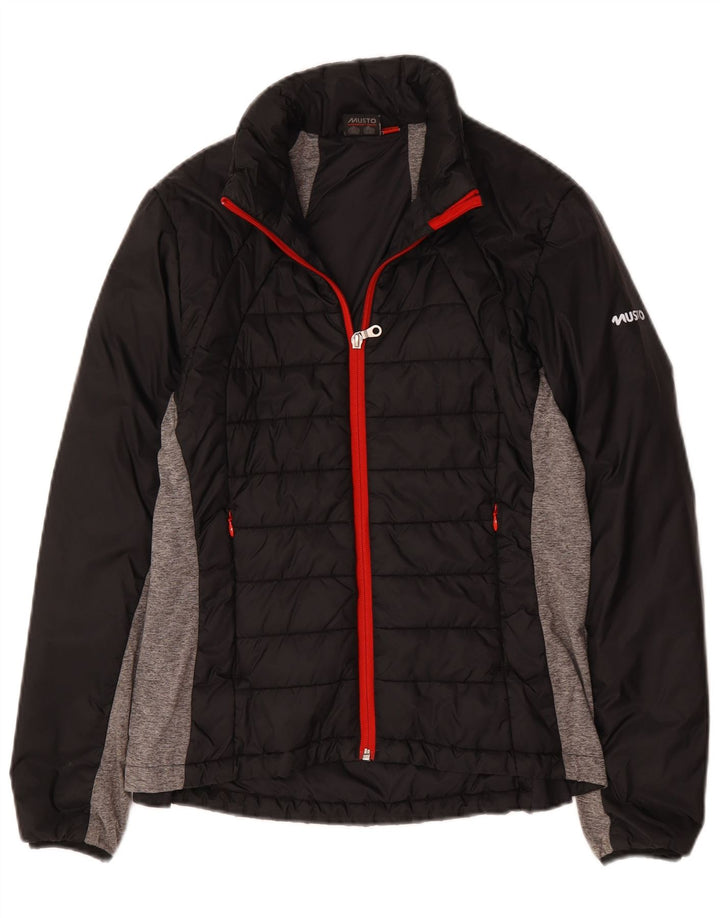 Musto Jungen gepolsterte Jacke mit Grafik, 13–14 Jahre, schwarzes Colourblock-Polyamid