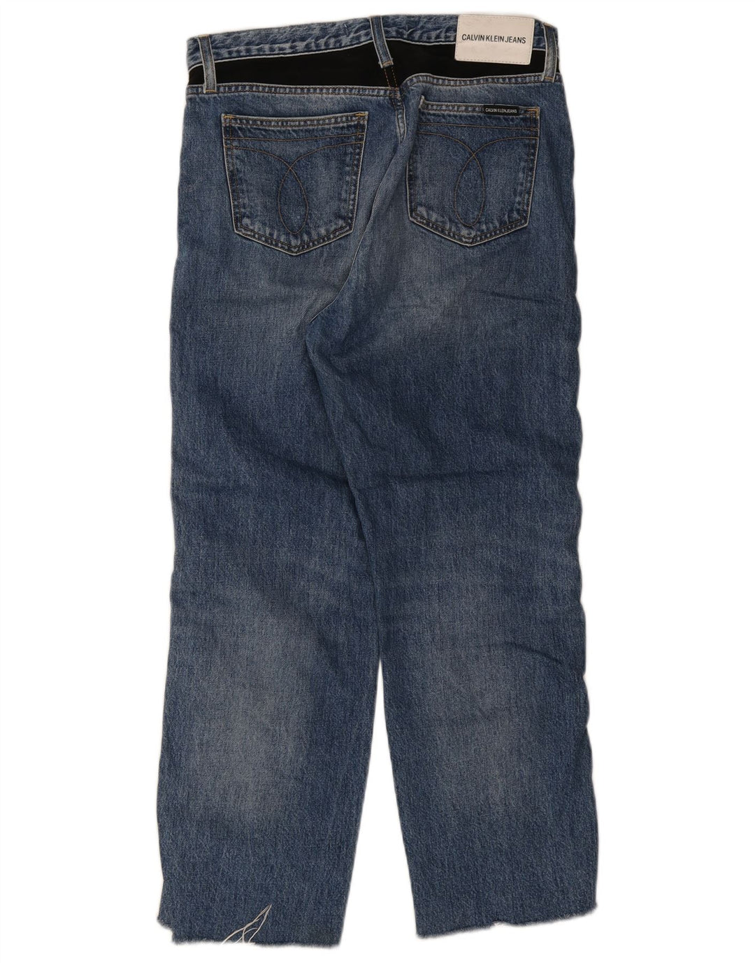 Calvin Klein Damen Straight Jeans W30 L26 Blaue Baumwolle