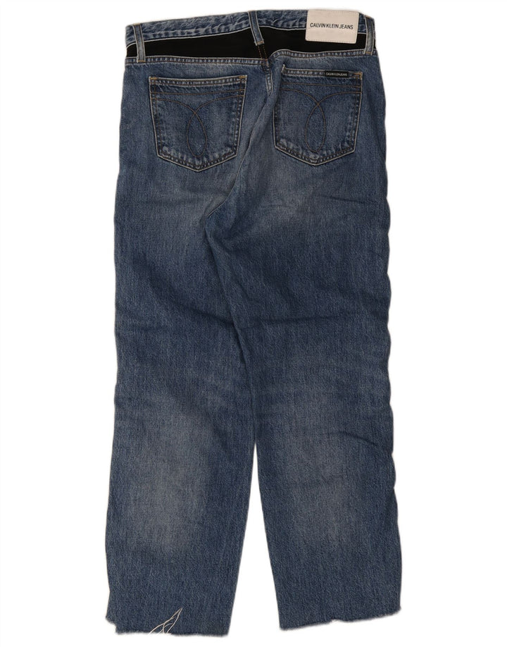 Calvin Klein Damen Straight Jeans W30 L26 Blaue Baumwolle