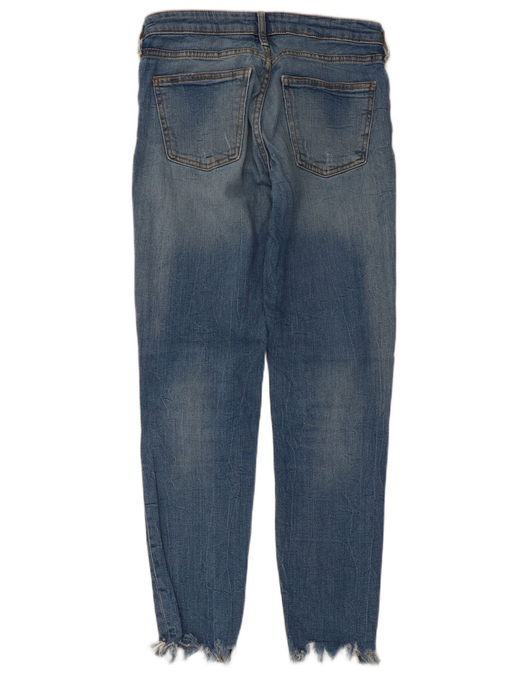 Zara Damen Distressed Slim Jeans EU 38 Small W28 L28 Blau