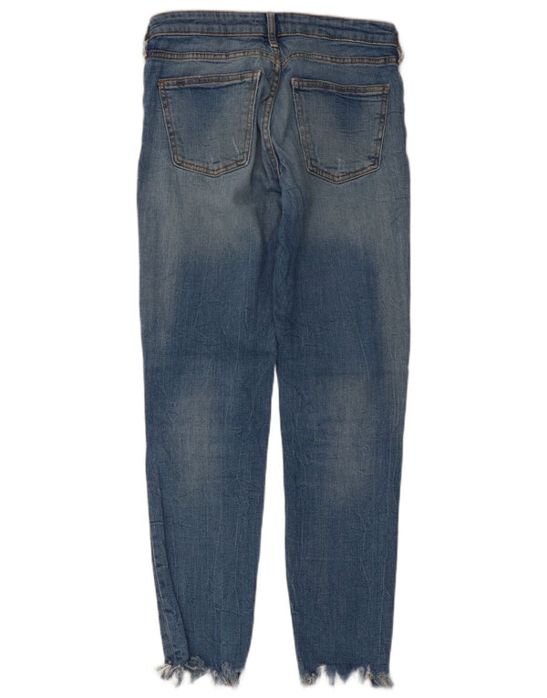 Zara Damen Distressed Slim Jeans EU 38 Small W28 L28 Blau