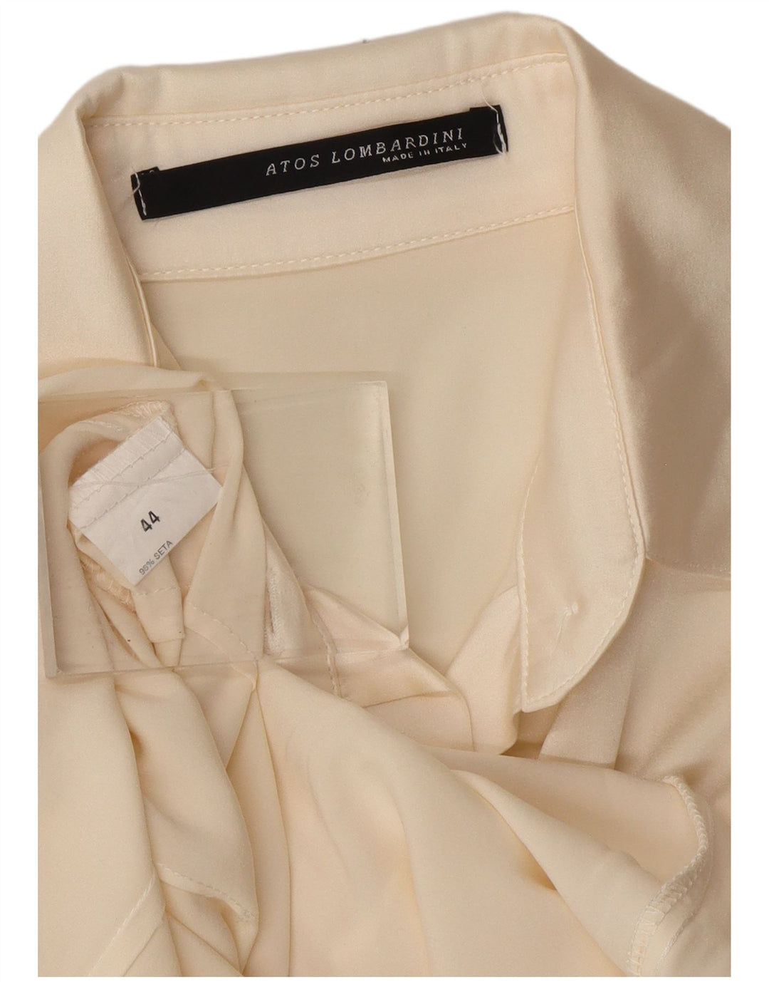 ATOS LOMBARDINI Damen Langarm-Hemdbluse IT 44 Medium Off White