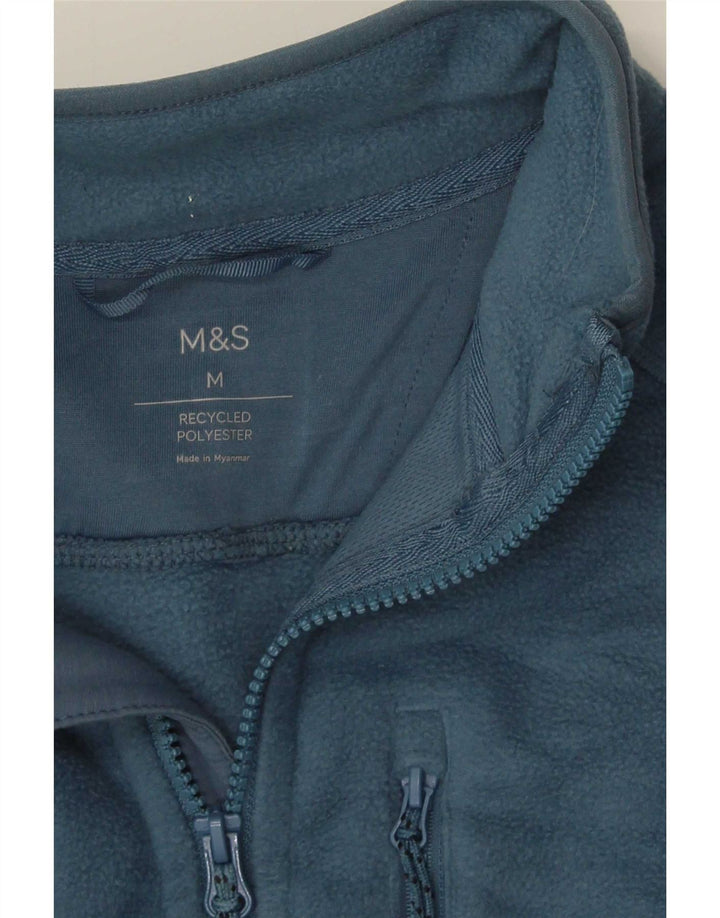 Marks & Spencer Herren Fleecejacke UK 38 Mittelblaues Polyester