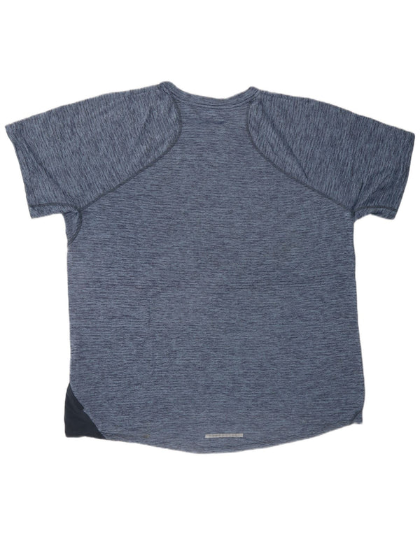 NIKE Herren Dri Fit T-Shirt Top XL Blau geflecktes Polyester