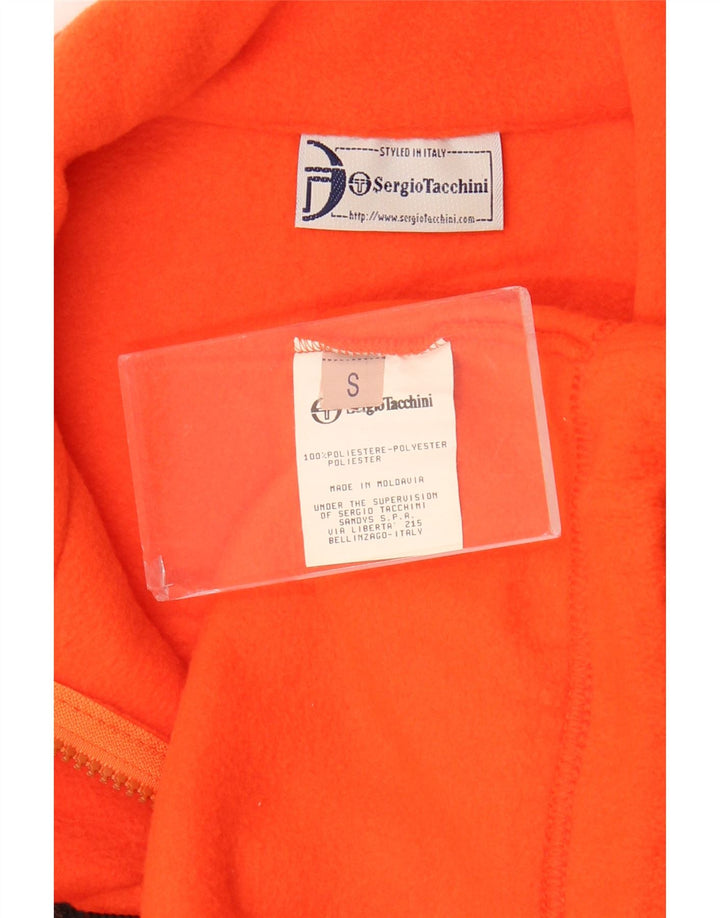 Sergio Tacchini Herren-Fleecepullover mit Reißverschluss am Hals, klein, orangefarbenes Polyester
