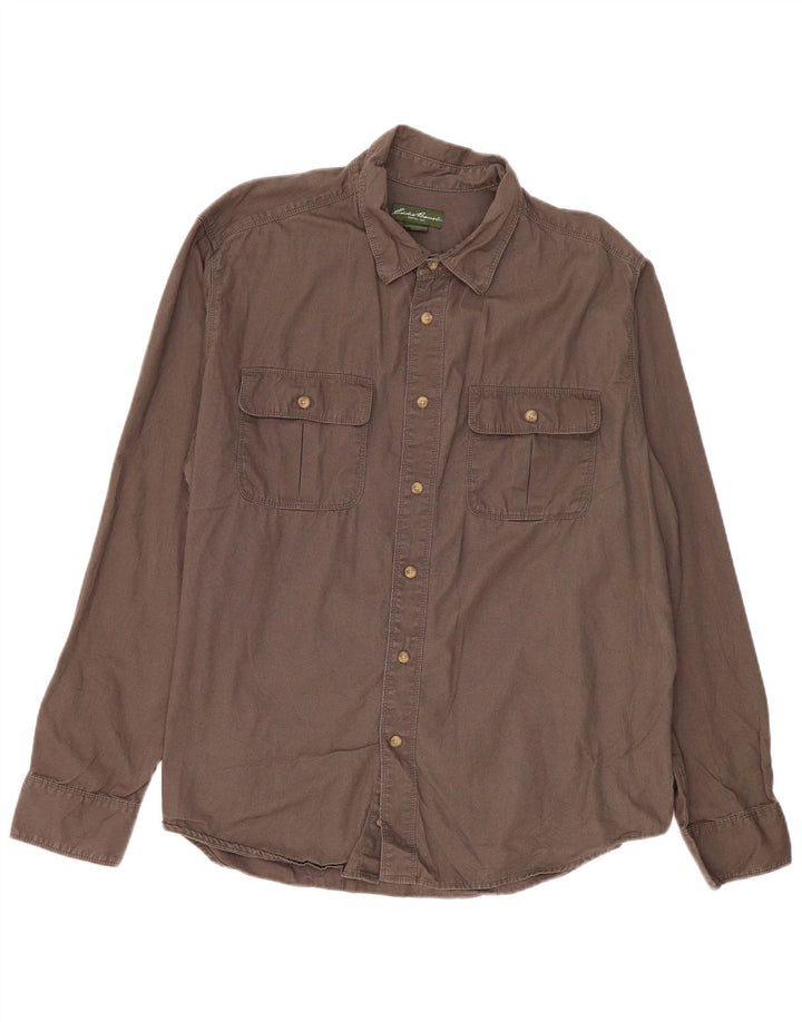Eddie Bauer Herrenhemd 2XL Braun Baumwolle