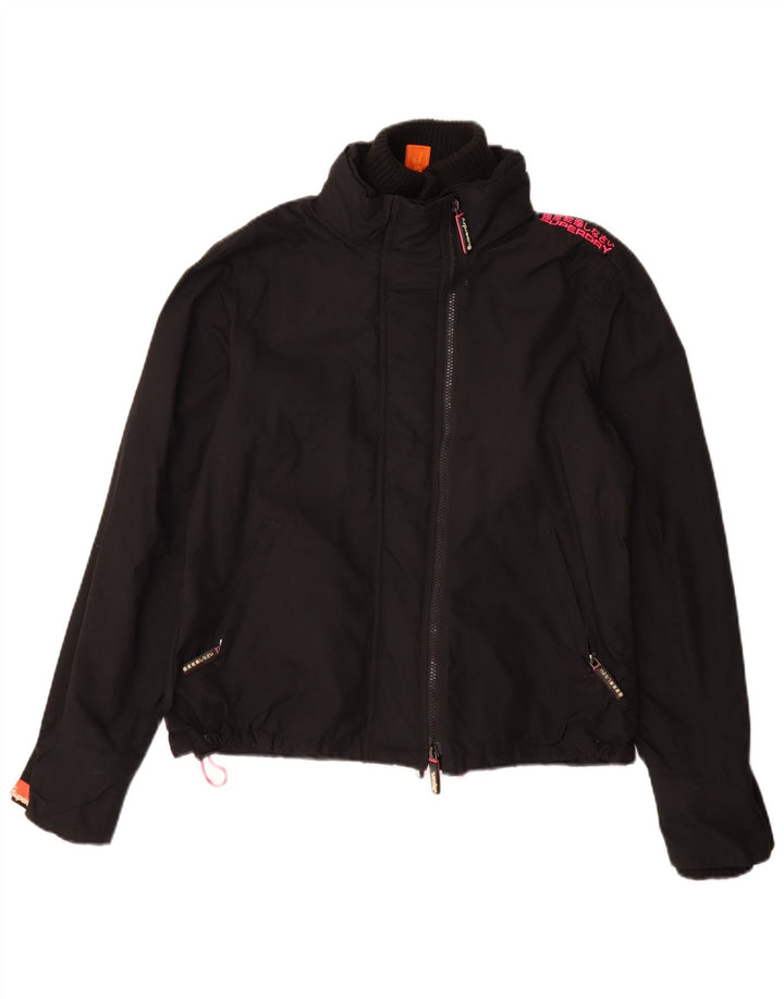 Superdry Damen The Windcheater Windjacke UK 18 XL Schwarz Nylon