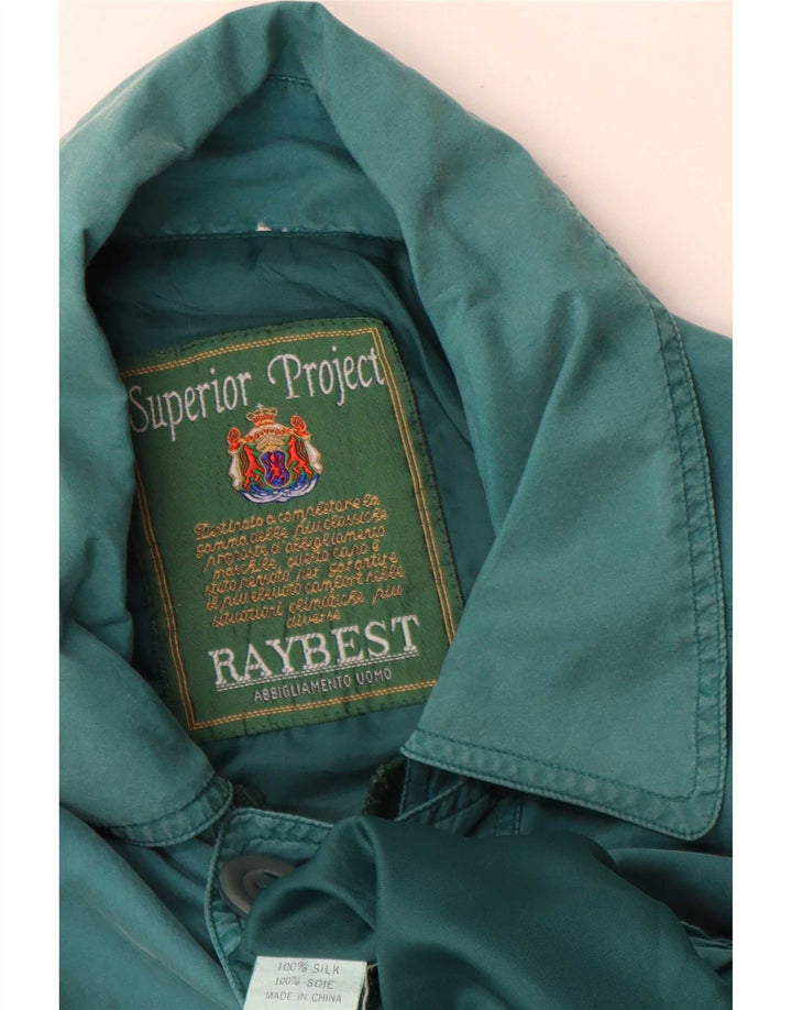Raybest Herren Bomberjacke UK 40 Große blaue Seide