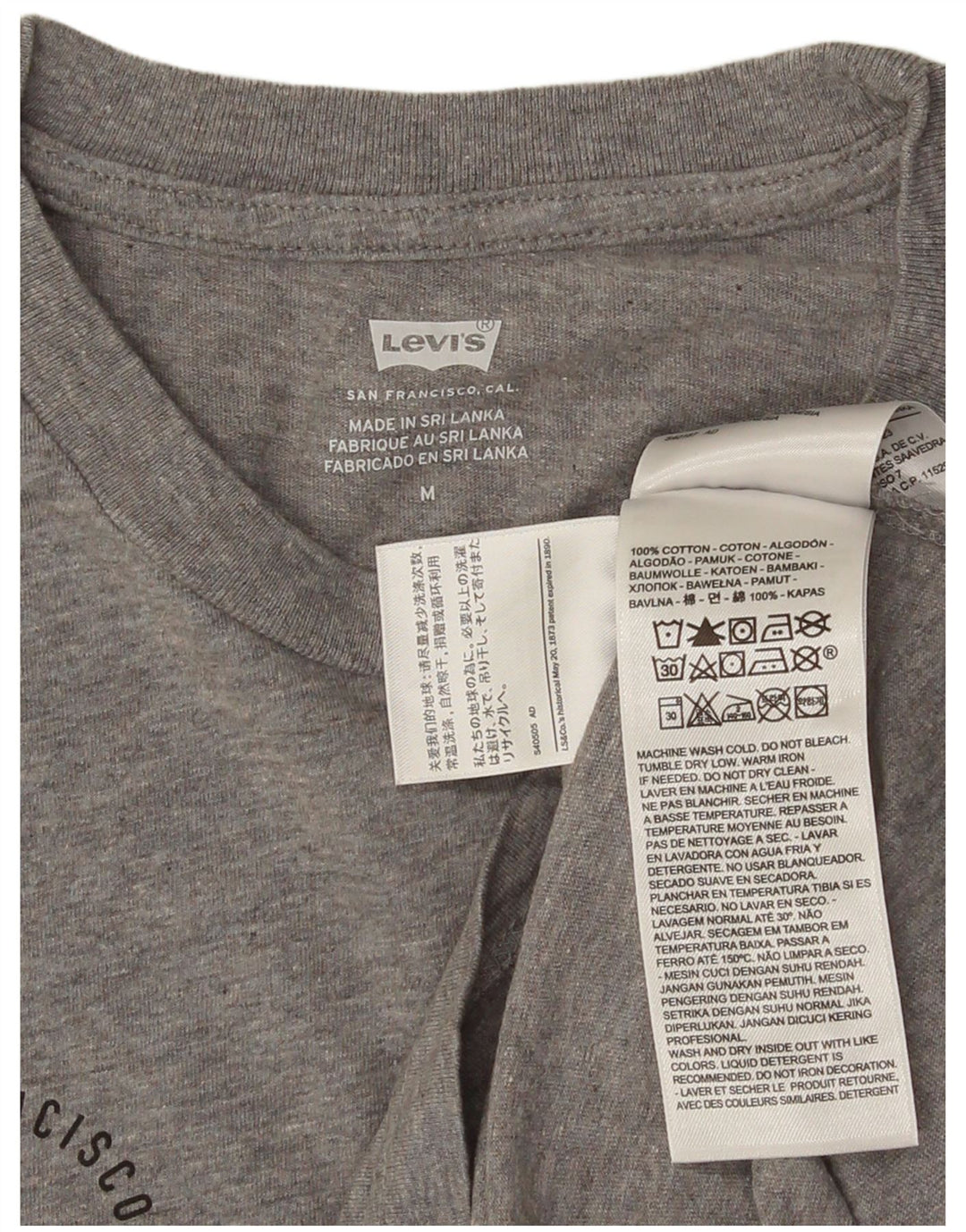 LEVI'S Herren-T-Shirt mit Grafik, mittelgrau gesprenkelte Baumwolle