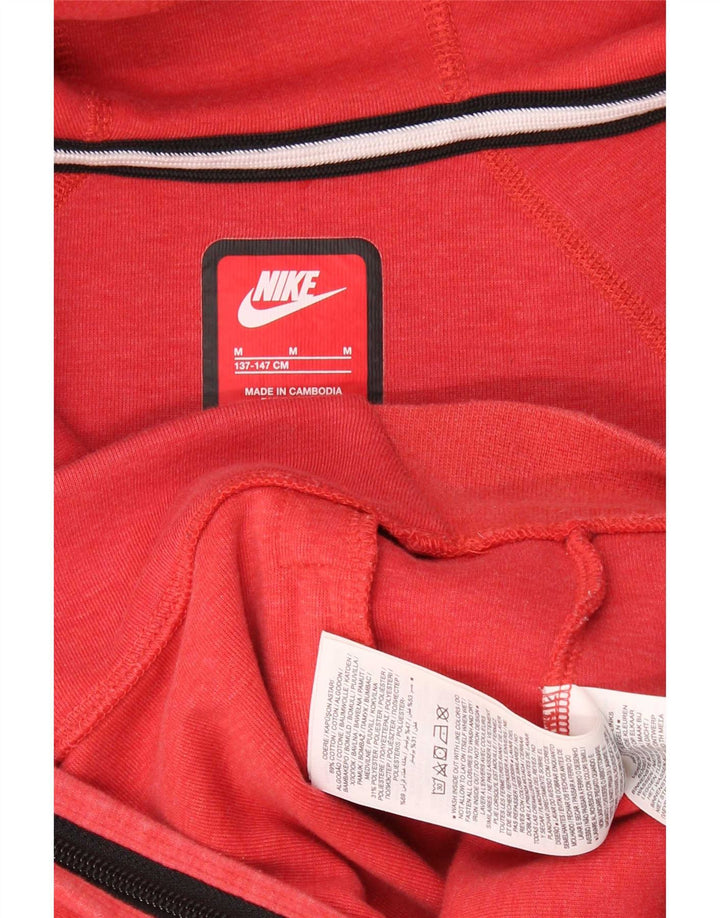 Nike Jungen-Kapuzenpullover mit Reißverschluss, 10–11 Jahre, mittelrote Baumwolle