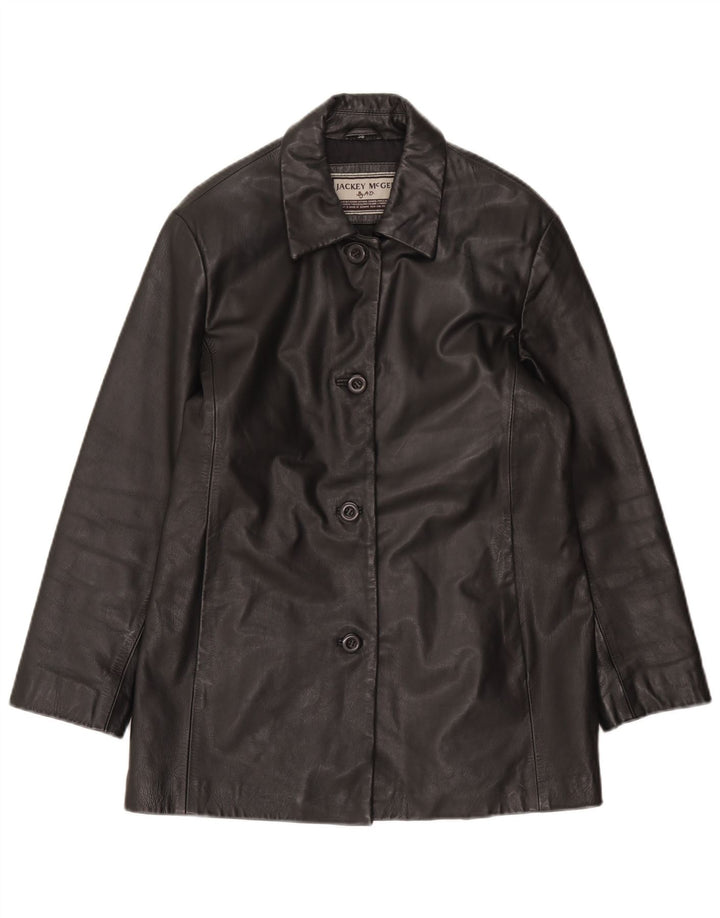 Vintage Damen Lederjacke EU 38 Mittelschwarzes Leder