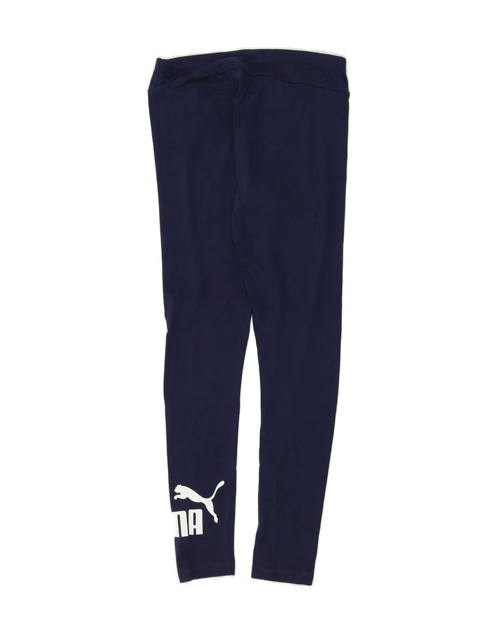 PUMA Womens Graphic Leggings UK 8 Small Navy Blue Vintage Puma and Second-Hand Puma from Messina Hembry 