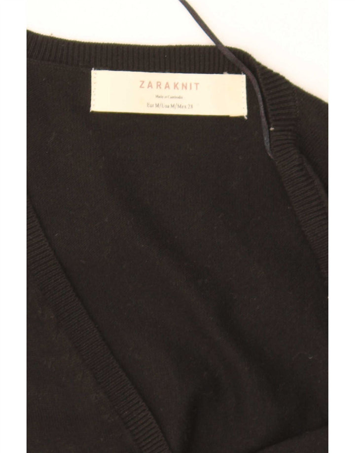 Zara Damen Strickjacke UK 12 Medium Schwarz