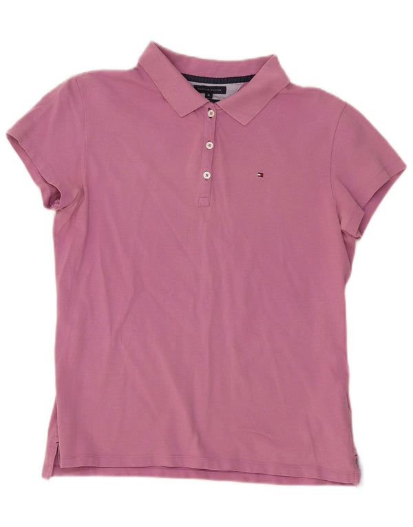 Tommy Hilfiger Damen Slim Fit Poloshirt UK 18 XL Rosa Baumwolle