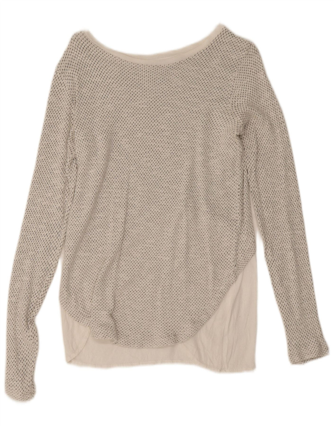 Zara Damen-Oversize-Oberteil mit langen Ärmeln, UK 10, Größe S, weiß gepunktet