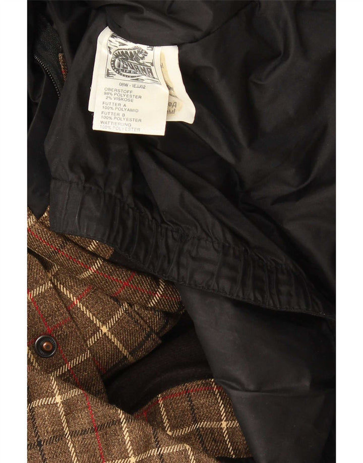 Iguana Herren-Windbreakerjacke mit Kapuze, UK 40, groß, braun kariert, Polyester